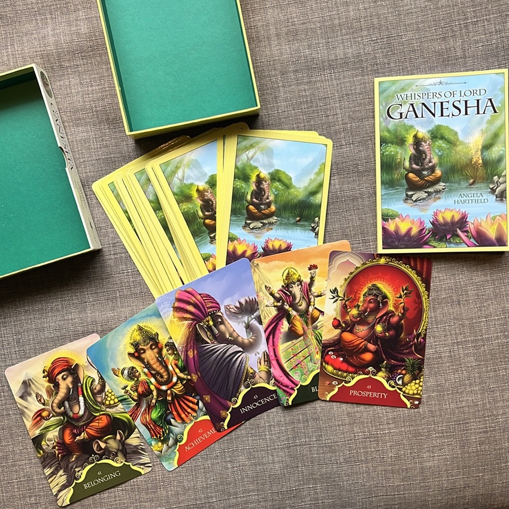 Whispers of Lord Ganesha Oracle Card and Guidebook Set by Angela Hartfield Tarot - Picture 4 of 5